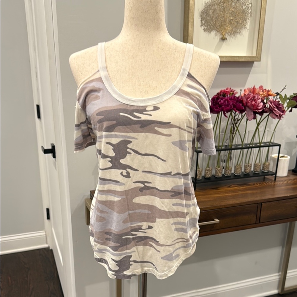Women's Camouflage Cold Shoulder Top